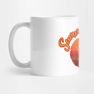 Retro Tropical Sunset Background Summer Vibes Mug